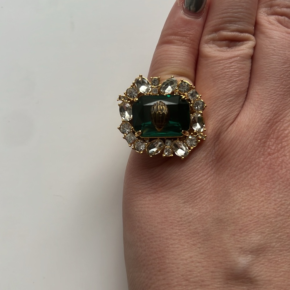 Kurt Geiger Estate Cocktail Ring Emerald Green/Gold